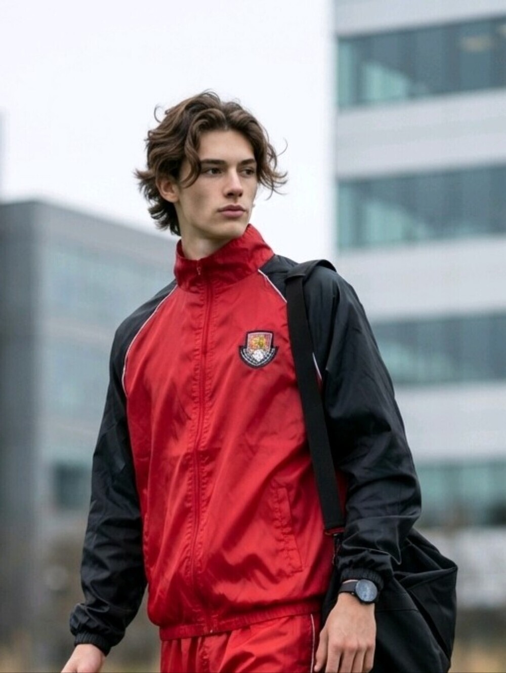 Unique Red Black Unisex British Soccer Rain windbreaker Jacket Sports Athletic
